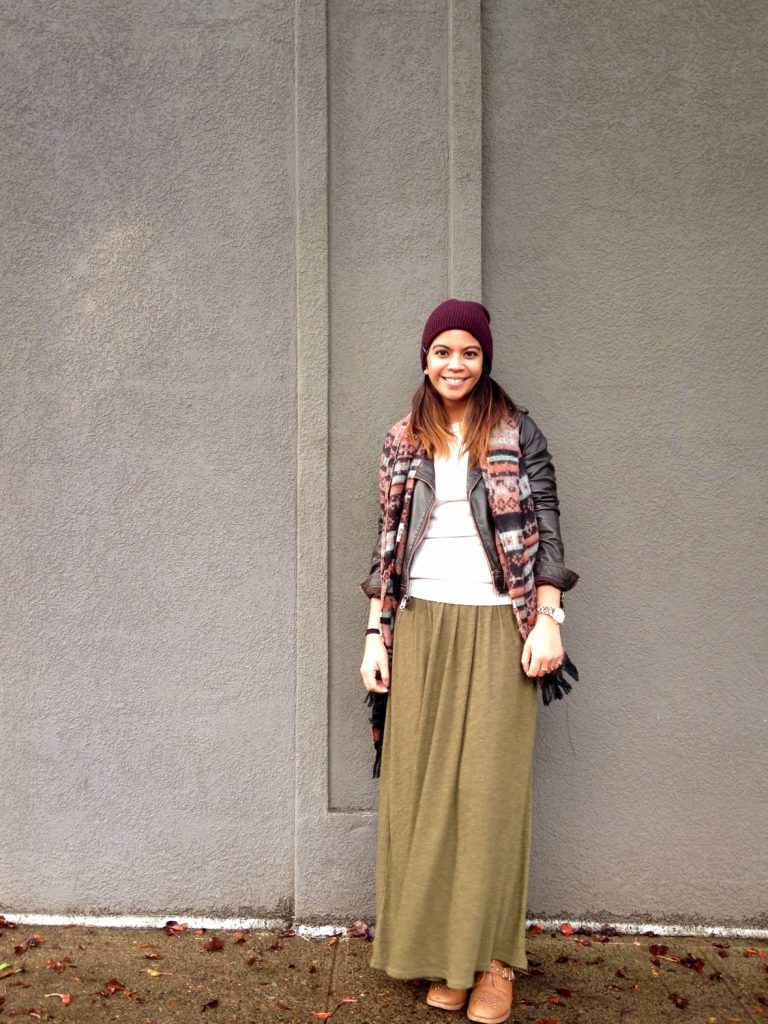 outfit of the day, fall style, maxi skirt, leather jacket, aztec print scarf, beanie, portland blogger, fashion blogger, pdx blogger, filipino fashionista outfit of the day, fall style, maxi skirt, leather jacket, aztec print scarf, beanie, portland blogger, fashion blogger, pdx blogger, filipino fashionista