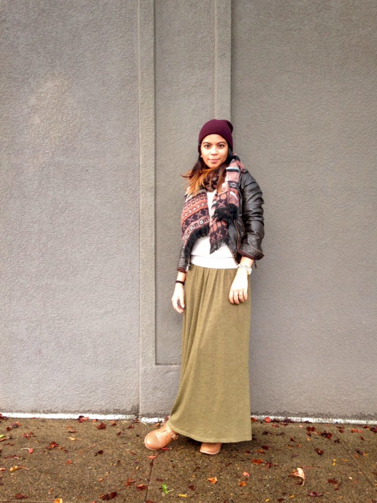 outfit of the day, fall style, maxi skirt, leather jacket, aztec print scarf, beanie, portland blogger, fashion blogger, pdx blogger, filipino fashionista outfit of the day, fall style, maxi skirt, leather jacket, aztec print scarf, beanie, portland blogger, fashion blogger, pdx blogger, filipino fashionista