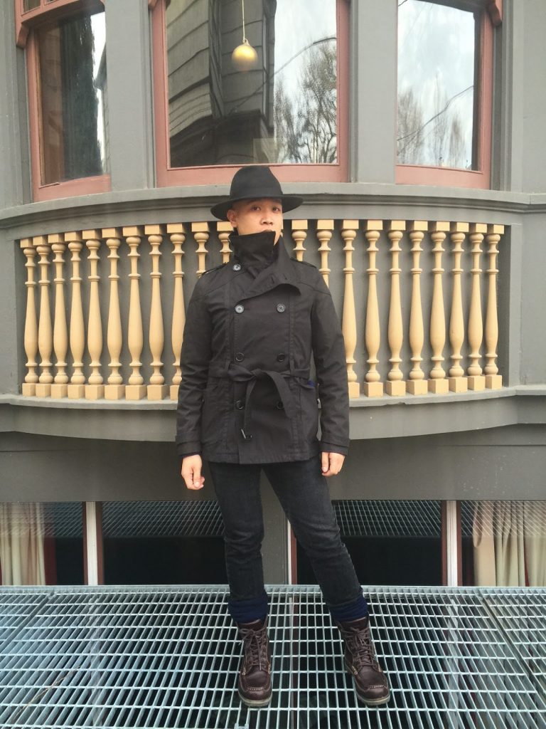 outfit of the day, portland fashion, street style, black trench coat, black hat, black boots, burgundy coat, white sweater, gray jeans, ptowngirls, portland blogger outfit of the day, portland fashion, street style, black trench coat, black hat, black boots, burgundy coat, white sweater, gray jeans, ptowngirls, portland blogger
