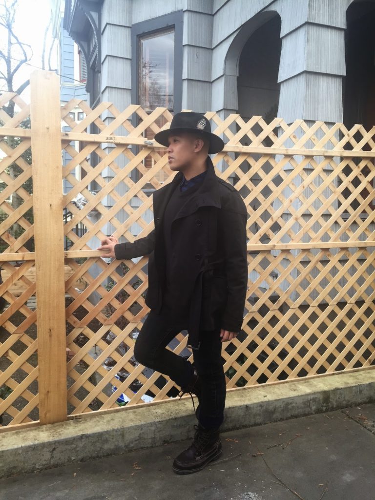outfit of the day, portland fashion, street style, black trench coat, black hat, black boots, burgundy coat, white sweater, gray jeans, ptowngirls, portland blogger outfit of the day, portland fashion, street style, black trench coat, black hat, black boots, burgundy coat, white sweater, gray jeans, ptowngirls, portland blogger