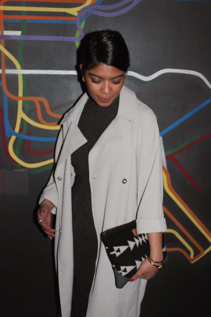 outfit of the night, saturday night, birthday outfit, long gray trench coat, aztec print clutch bag, midi gray dress, stan smith, adidas, forever 21, yoshimi pine, alexander wang outfit of the night, saturday night, birthday outfit, long gray trench coat, aztec print clutch bag, midi gray dress, stan smith, adidas, forever 21, yoshimi pine, alexander wang