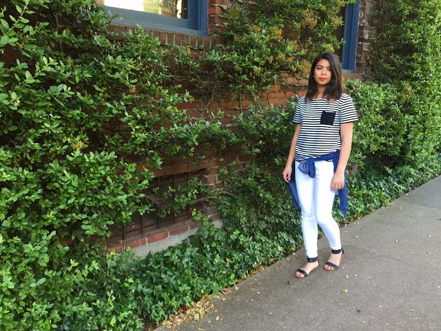 black and white stripe shirt, white jeans, black scrappy sandals, ootd, affordable fashion, portland style blogger, the p town girls, basics, everyday wear black and white stripe shirt, white jeans, black scrappy sandals, ootd, affordable fashion, portland style blogger, the p town girls, basics, everyday wear
