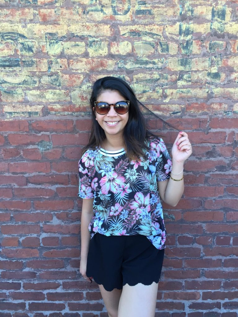 ootd, fashion blogger, portland blogger, tropical print shirt, black scalloped shorts, brown gladiator sandals, what i wore, summer outfit, thirty bucks, affordable fashion, the ptowngirls ootd, fashion blogger, portland blogger, tropical print shirt, black scalloped shorts, brown gladiator sandals, what i wore, summer outfit, thirty bucks, affordable fashion, the ptowngirls