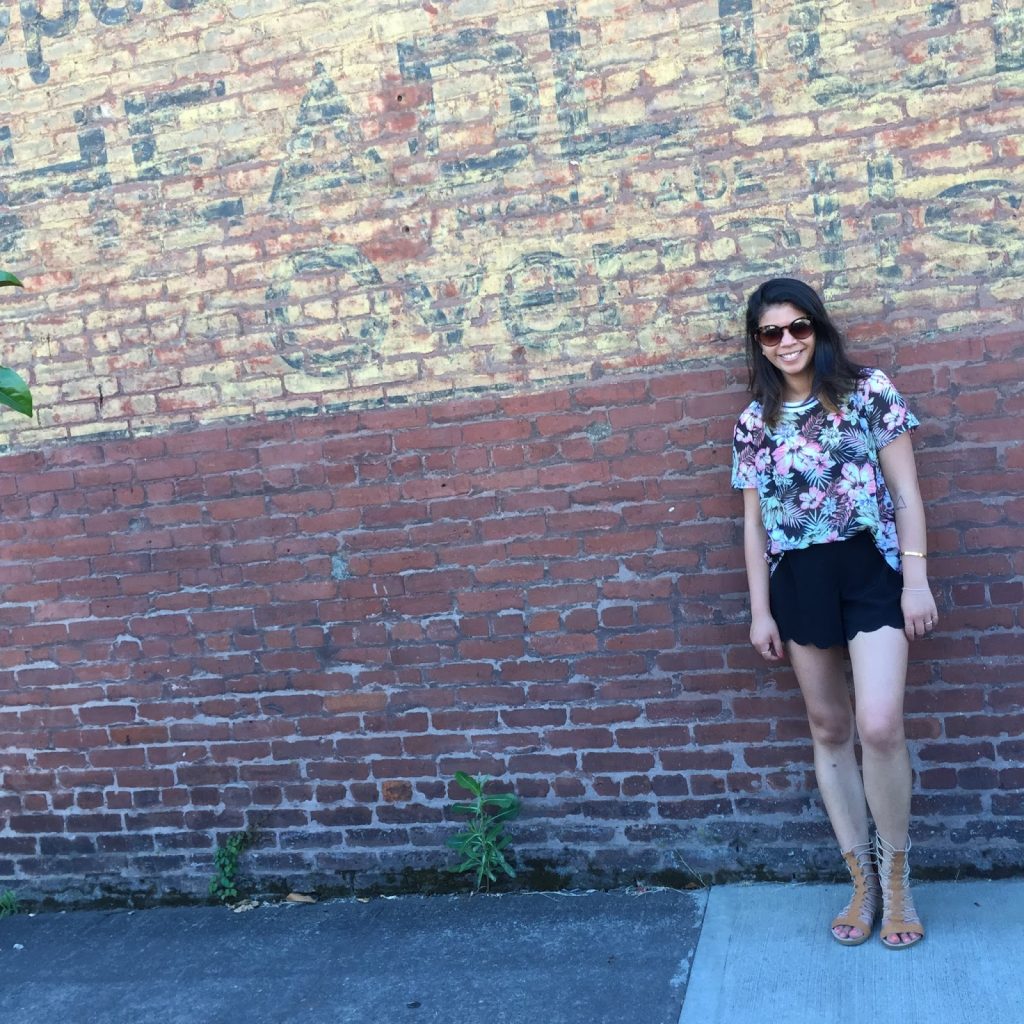 ootd, fashion blogger, portland blogger, tropical print shirt, black scalloped shorts, brown gladiator sandals, what i wore, summer outfit, thirty bucks, affordable fashion, the ptowngirls ootd, fashion blogger, portland blogger, tropical print shirt, black scalloped shorts, brown gladiator sandals, what i wore, summer outfit, thirty bucks, affordable fashion, the ptowngirls
