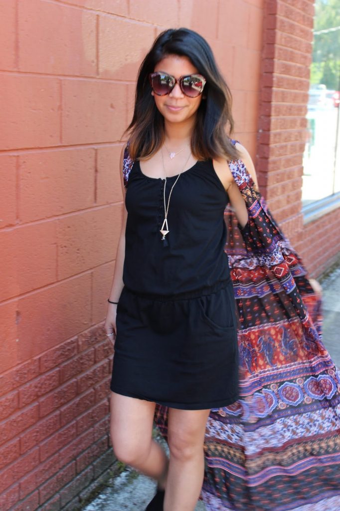 summer, black tank dress, cat eye glasses, floor length kimono, gold bracelets, portland blogger, portland street style, ootd summer, black tank dress, cat eye glasses, floor length kimono, gold bracelets, portland blogger, portland street style, ootd