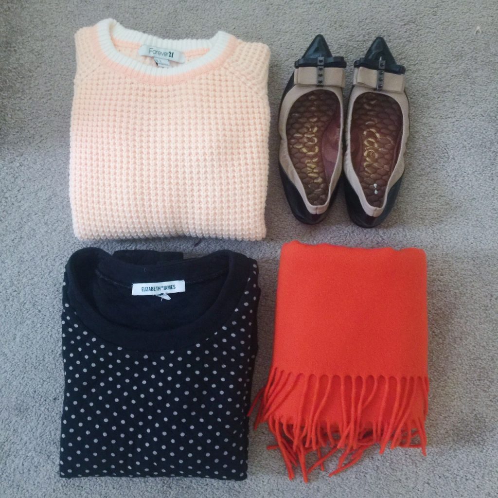 forever 21, thrift haul, october 2015, red, white, and blue thrift store, donna karan, orange scarf, orange sweater, polka dot sweater, elizabeth and james, Sam Edelman, portland blogger forever 21, thrift haul, october 2015, red, white, and blue thrift store, donna karan, orange scarf, orange sweater, polka dot sweater, elizabeth and james, Sam Edelman, portland blogger