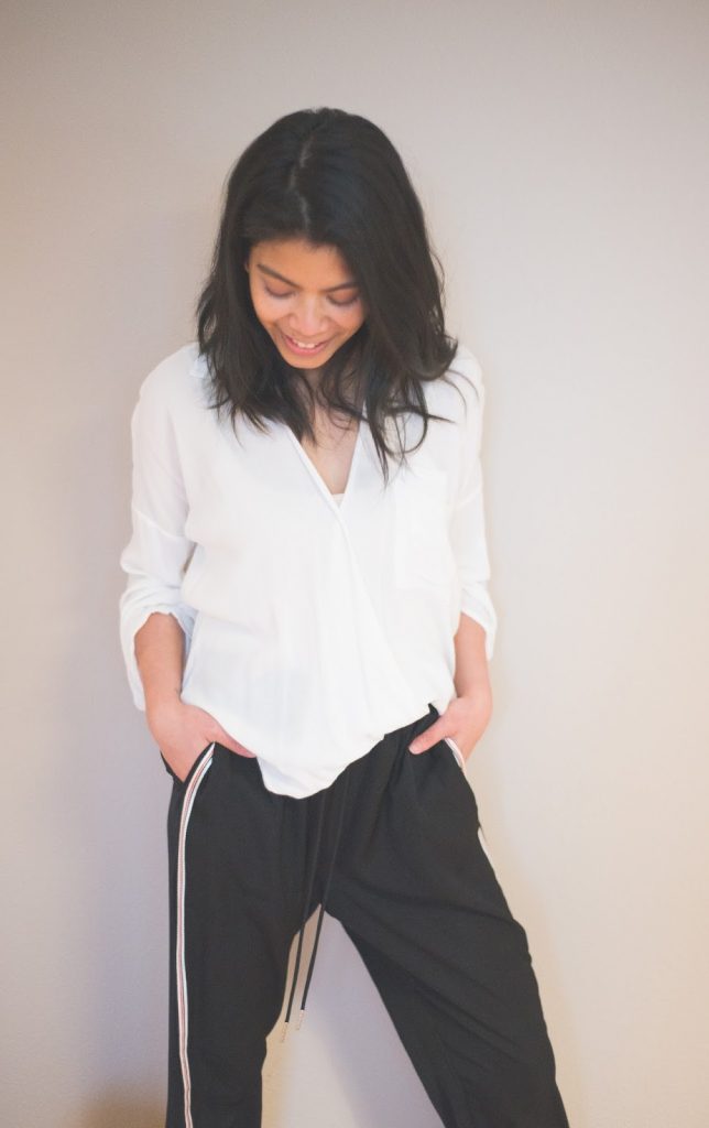track pants, athleisure, black pumps, white button up shirt, portland fashion blogger, spring 2017, how to wear, fashion blogger, on trend track pants, athleisure, black pumps, white button up shirt, portland fashion blogger, spring 2017, how to wear, fashion blogger, on trend