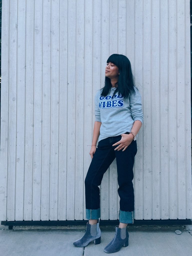 graphic good vibes gray sweater, gray velvet booties, dark high rise straight slim jeans cropped, portland fashion blogger, fall style 2017, velvet, fall trends, fashion blogger, filipino blogger, graphic good vibes gray sweater, gray velvet booties, dark high rise straight slim jeans cropped, portland fashion blogger, fall style 2017, velvet, fall trends, fashion blogger, filipino blogger,